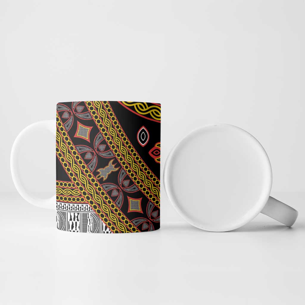 Cameroon Bamenda Toghu Inspired Ceramic Mug Classic Motifs