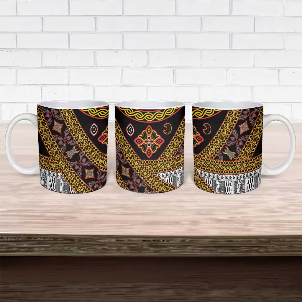 Cameroon Bamenda Toghu Inspired Ceramic Mug Classic Motifs