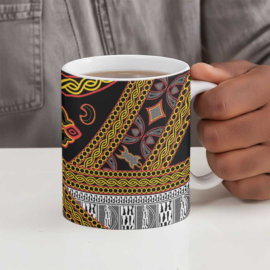 Cameroon Bamenda Toghu Inspired Ceramic Mug Classic Motifs