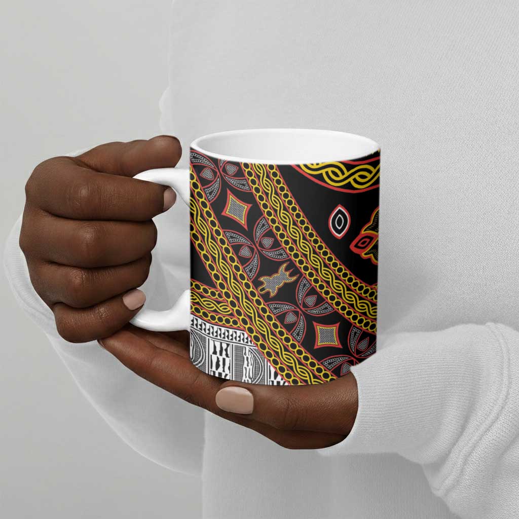 Cameroon Bamenda Toghu Inspired Ceramic Mug Classic Motifs
