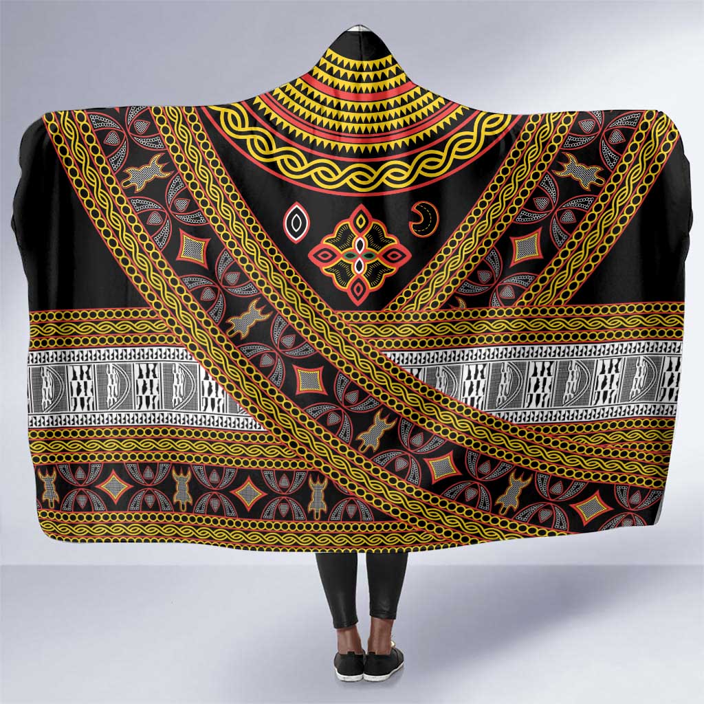 Cameroon Bamenda Toghu Inspired Hooded Blanket Classic Motifs