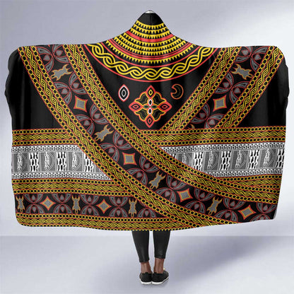 Cameroon Bamenda Toghu Inspired Hooded Blanket Classic Motifs