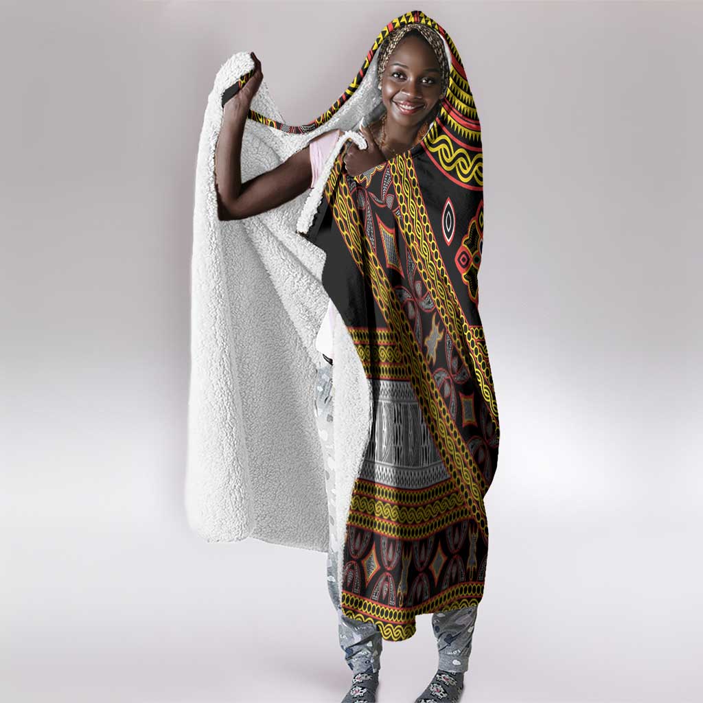 Cameroon Bamenda Toghu Inspired Hooded Blanket Classic Motifs