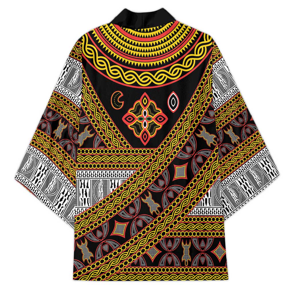 Cameroon Bamenda Toghu Inspired Kimono Classic Motifs