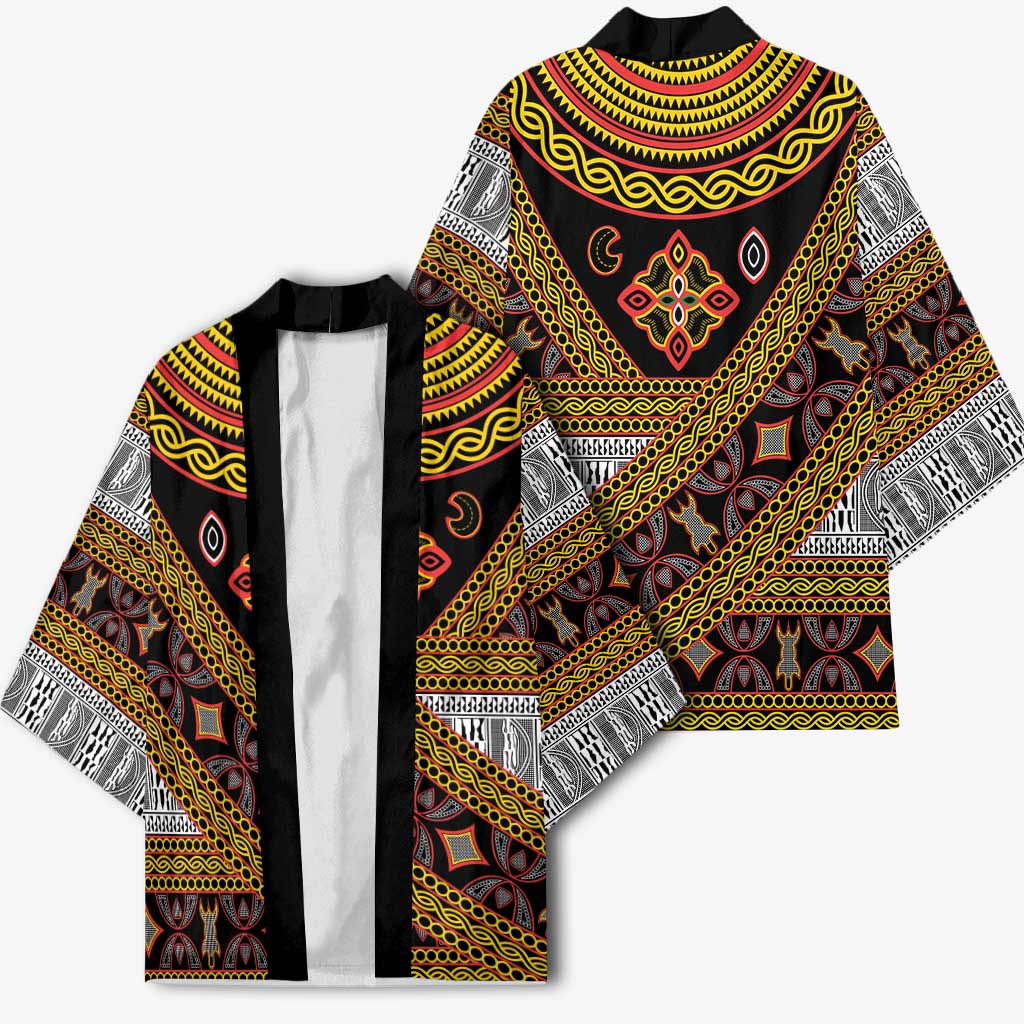Cameroon Bamenda Toghu Inspired Kimono Classic Motifs