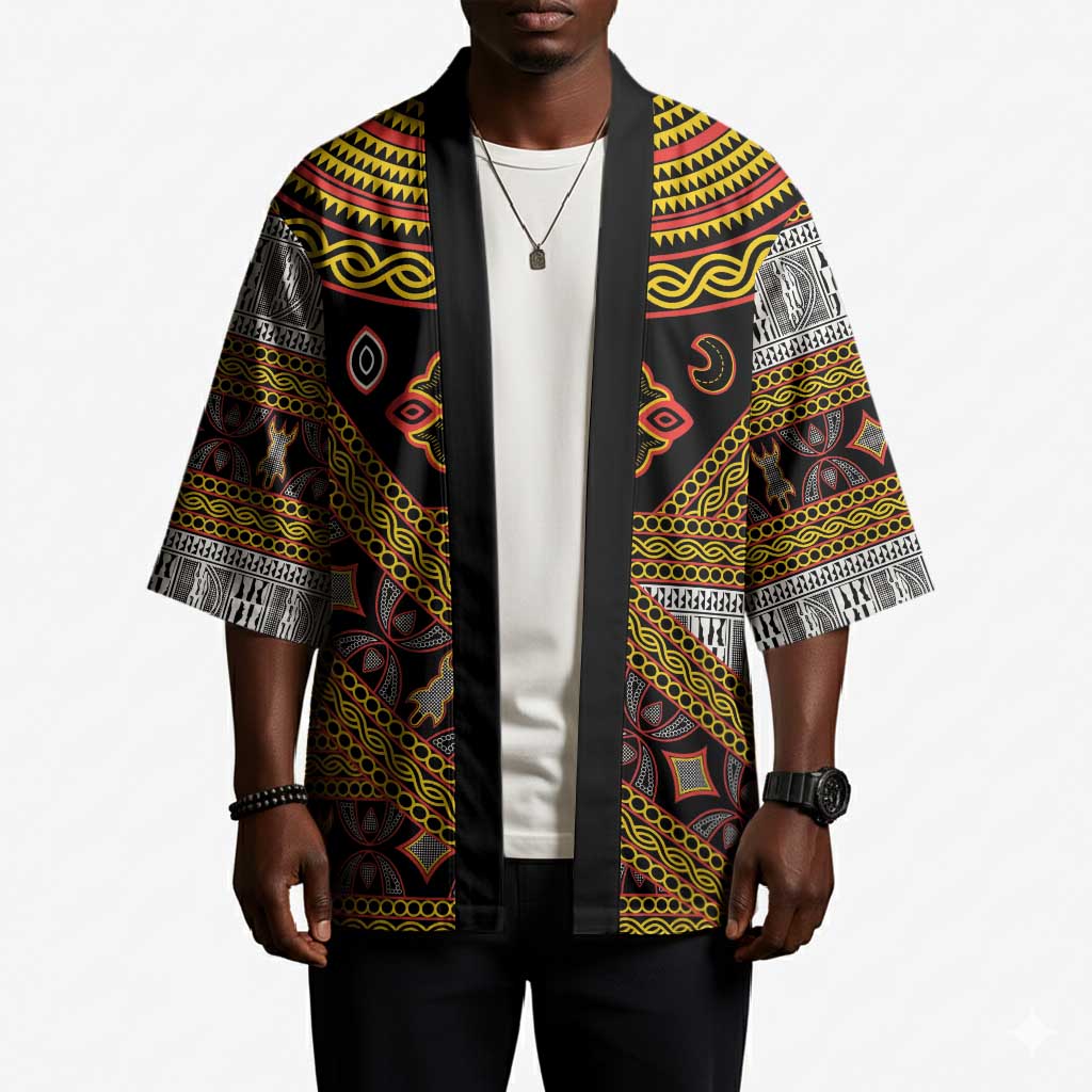 Cameroon Bamenda Toghu Inspired Kimono Classic Motifs