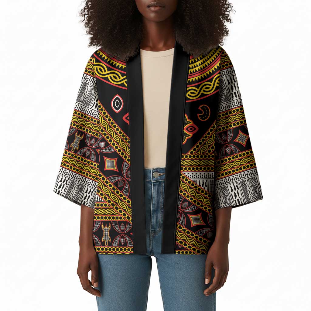 Cameroon Bamenda Toghu Inspired Kimono Classic Motifs
