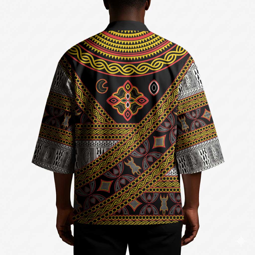 Cameroon Bamenda Toghu Inspired Kimono Classic Motifs