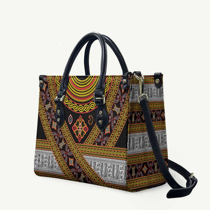 Cameroon Bamenda Toghu Inspired Leather Bag Classic Motifs