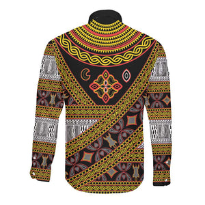 Cameroon Bamenda Toghu Inspired Long Sleeve Button Shirt Classic Motifs