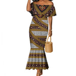 Cameroon Bamenda Toghu Inspired Mermaid Dress Classic Motifs