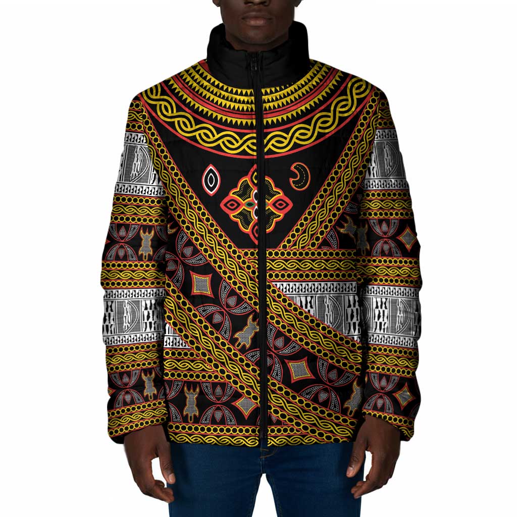 Cameroon Bamenda Toghu Inspired Padded Jacket Classic Motifs