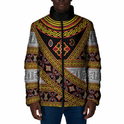 Cameroon Bamenda Toghu Inspired Padded Jacket Classic Motifs