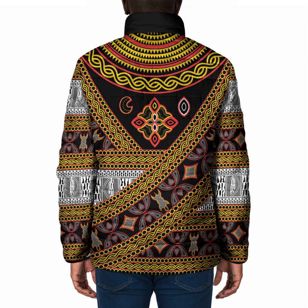 Cameroon Bamenda Toghu Inspired Padded Jacket Classic Motifs