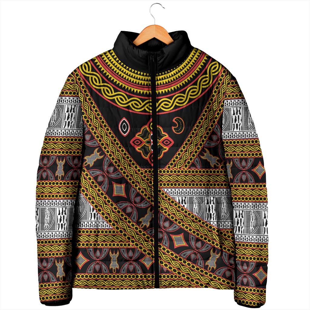 Cameroon Bamenda Toghu Inspired Padded Jacket Classic Motifs