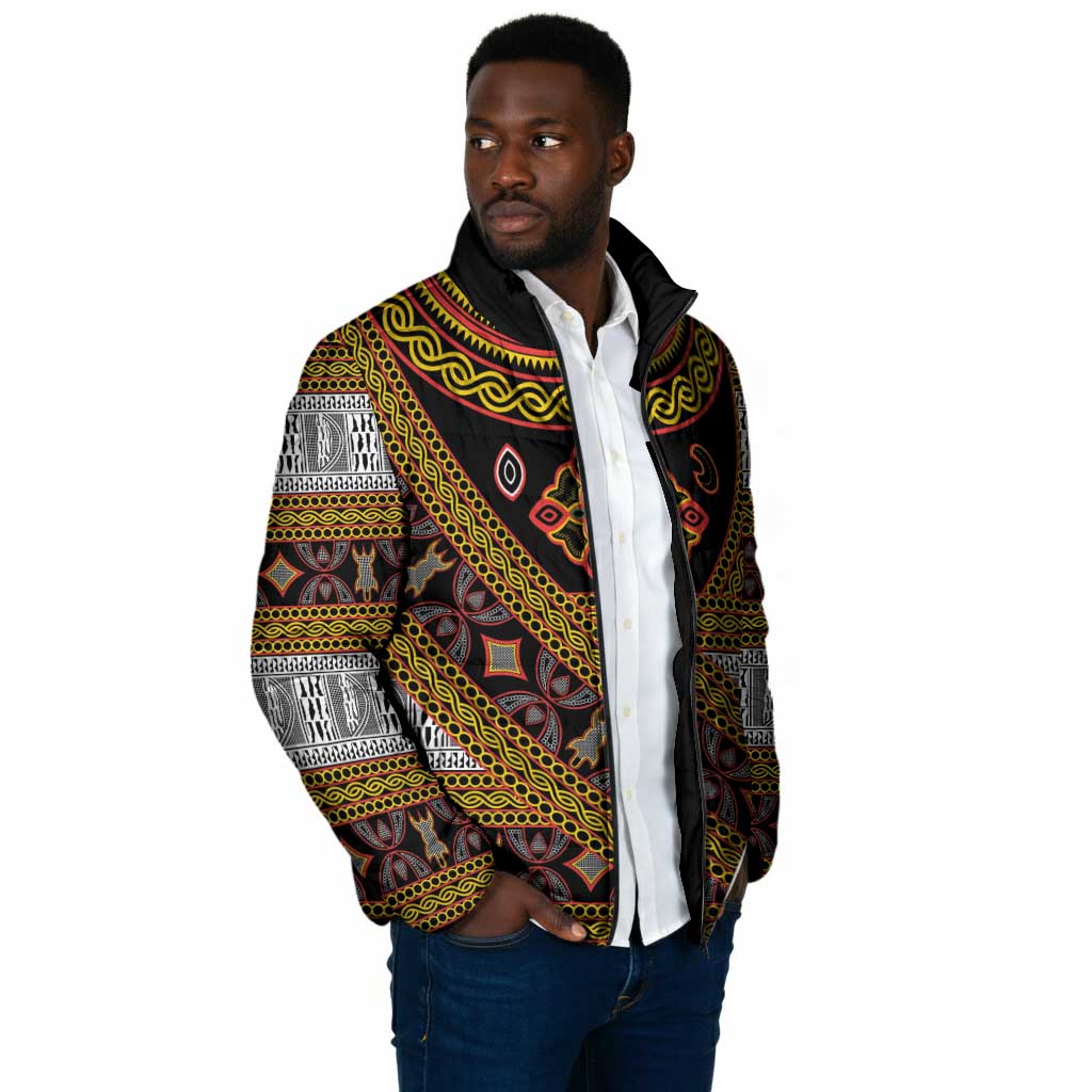 Cameroon Bamenda Toghu Inspired Padded Jacket Classic Motifs