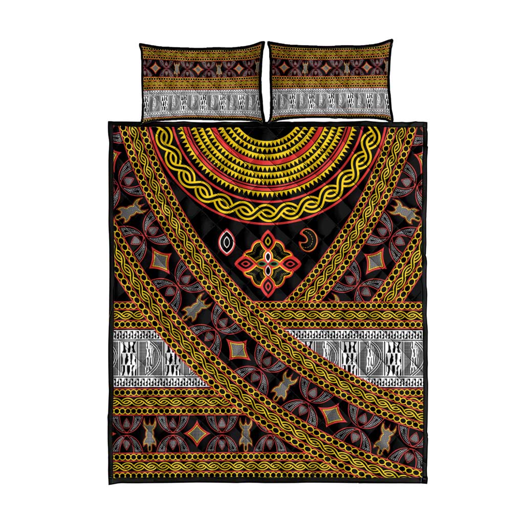 Cameroon Bamenda Toghu Inspired Quilt Bed Set Classic Motifs