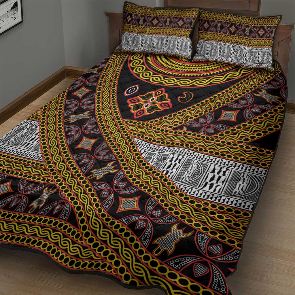 Cameroon Bamenda Toghu Inspired Quilt Bed Set Classic Motifs