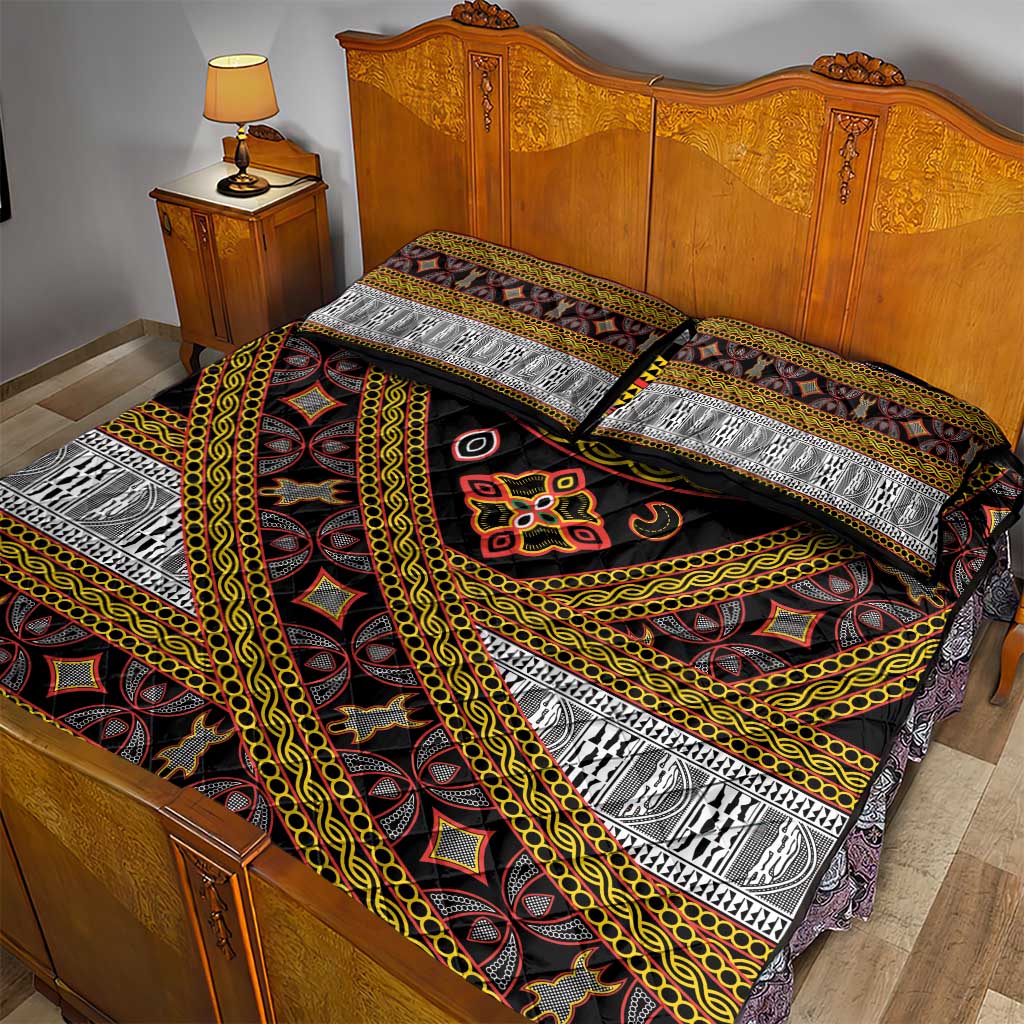 Cameroon Bamenda Toghu Inspired Quilt Bed Set Classic Motifs
