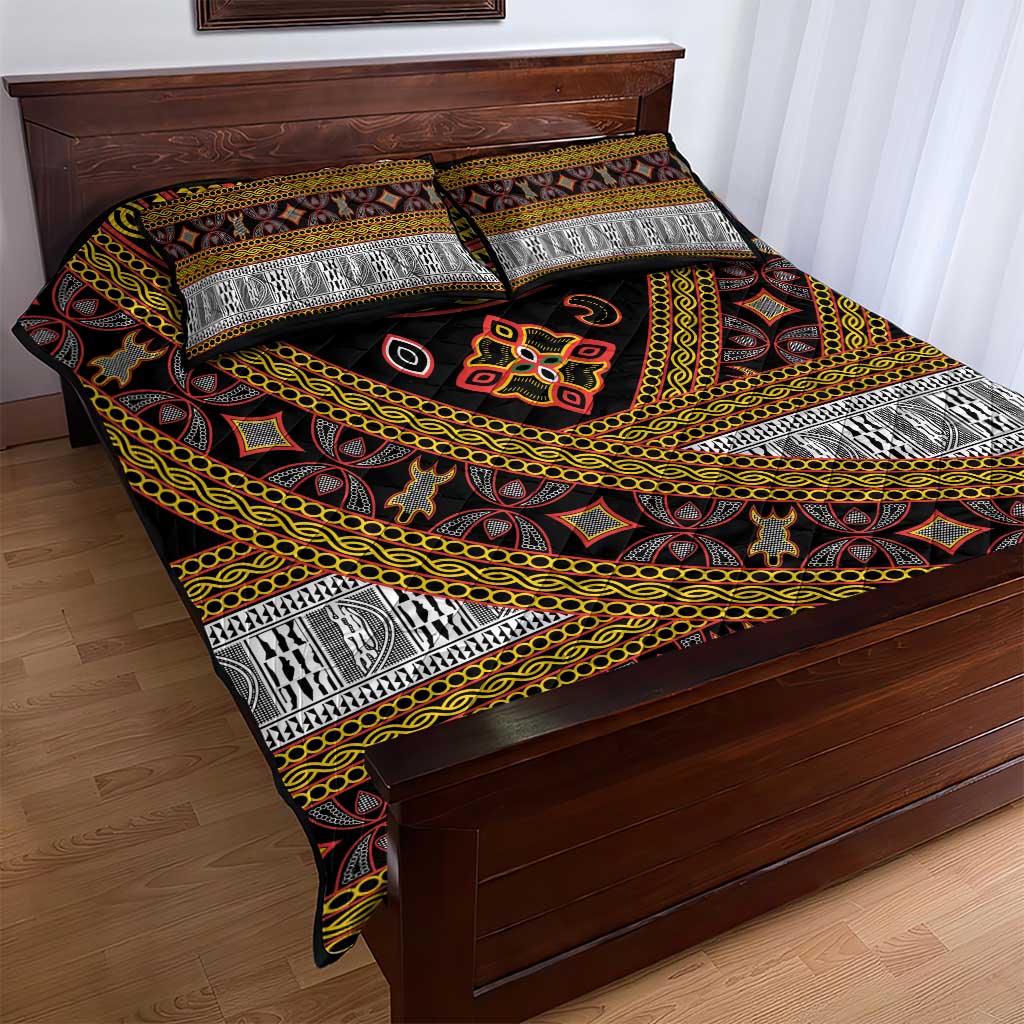 Cameroon Bamenda Toghu Inspired Quilt Bed Set Classic Motifs
