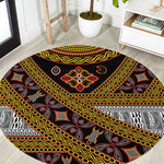 Cameroon Bamenda Toghu Inspired Round Carpet Classic Motifs