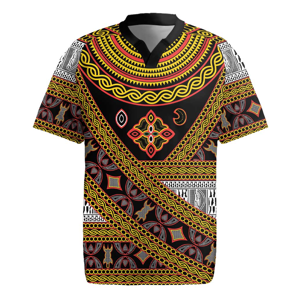Cameroon Bamenda Toghu Inspired Rugby Jersey Classic Motifs