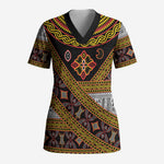 Cameroon Bamenda Toghu Inspired Scrub Top Classic Motifs