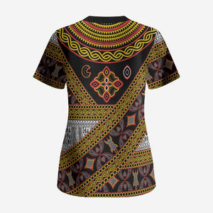 Cameroon Bamenda Toghu Inspired Scrub Top Classic Motifs