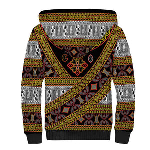Cameroon Bamenda Toghu Inspired Sherpa Hoodie Classic Motifs