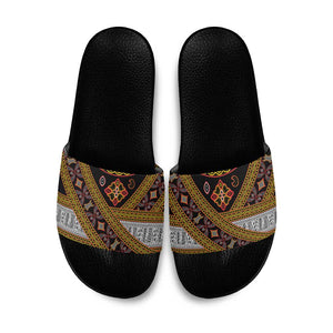 Cameroon Bamenda Toghu Inspired Slide Sandals Classic Motifs