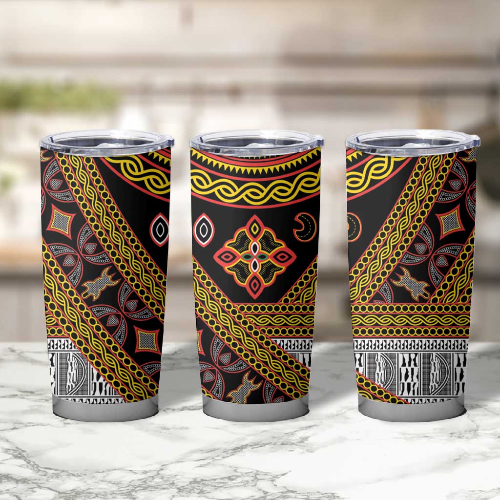 Cameroon Bamenda Toghu Inspired Tumbler Cup Classic Motifs