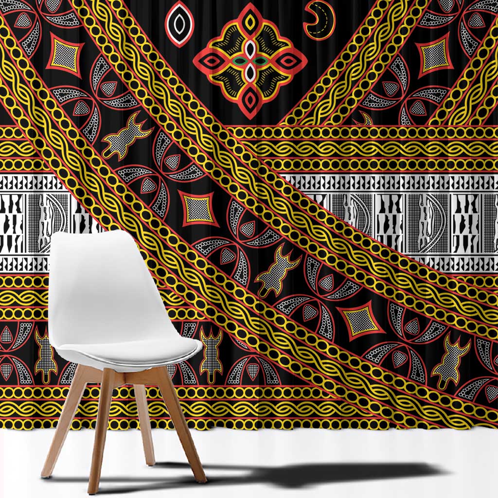 Cameroon Bamenda Toghu Inspired Window Curtain Classic Motifs