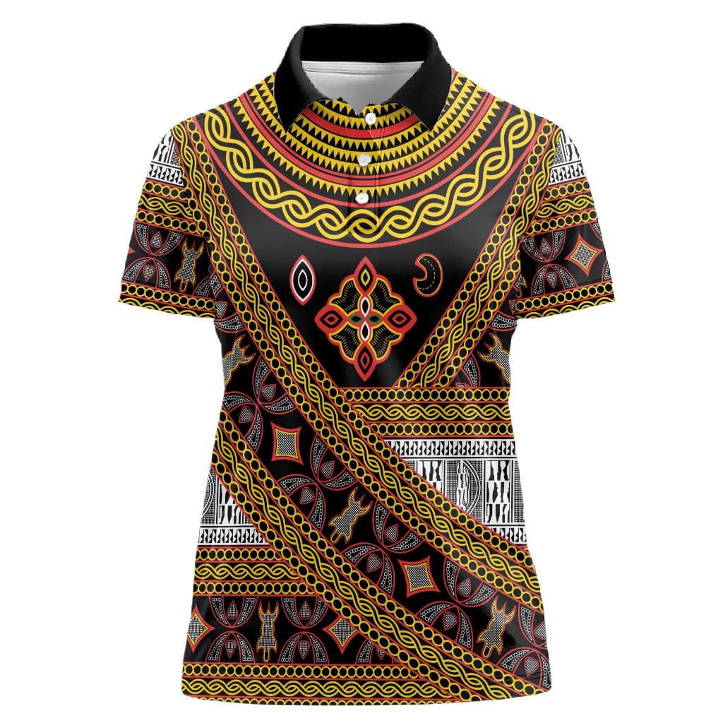 Cameroon Bamenda Toghu Inspired Women Polo Shirt Classic Motifs