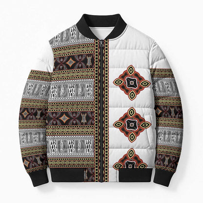 Cameroon Ndop Atoghu Inspired Bomber Puffer Jacket