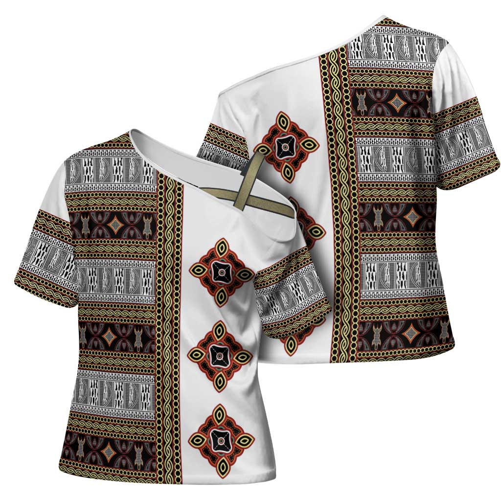 Cameroon Ndop Atoghu Inspired Cross Shoulder Shirt