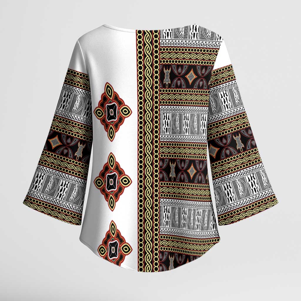 Cameroon Ndop Atoghu Inspired Kimono Sleeve Blouse