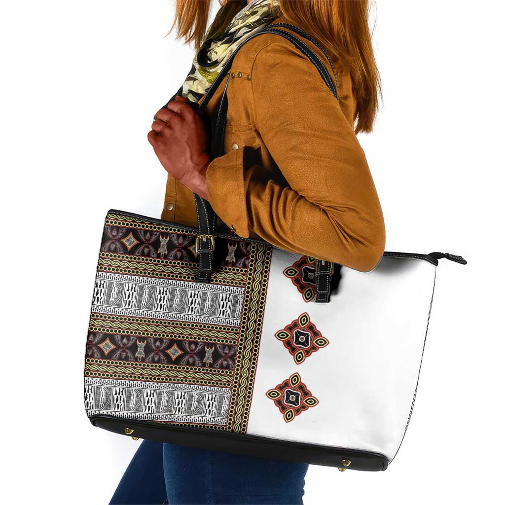 Cameroon Ndop Atoghu Inspired Leather Tote Bag
