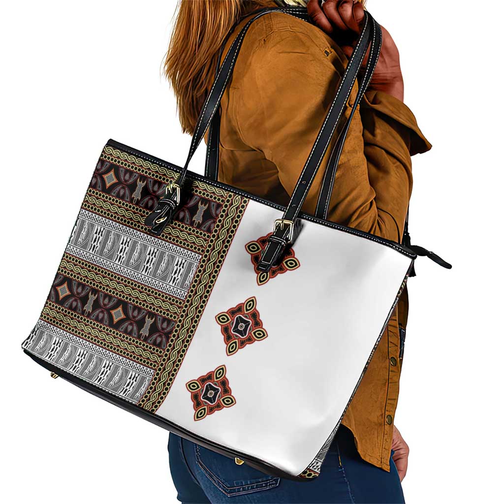 Cameroon Ndop Atoghu Inspired Leather Tote Bag