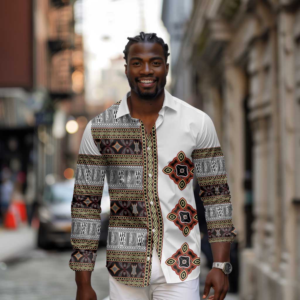 Cameroon Ndop Atoghu Inspired Long Sleeve Button Shirt