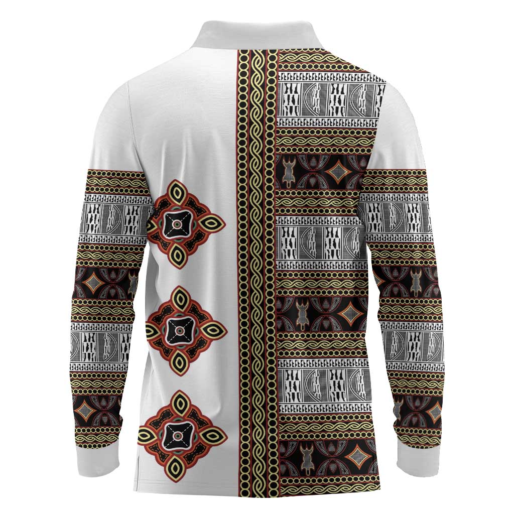 Cameroon Ndop Atoghu Inspired Long Sleeve Polo Shirt