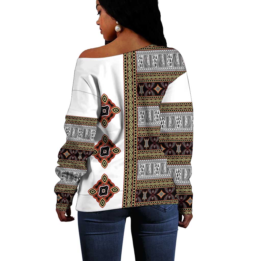Cameroon Ndop Atoghu Inspired Off Shoulder Sweater