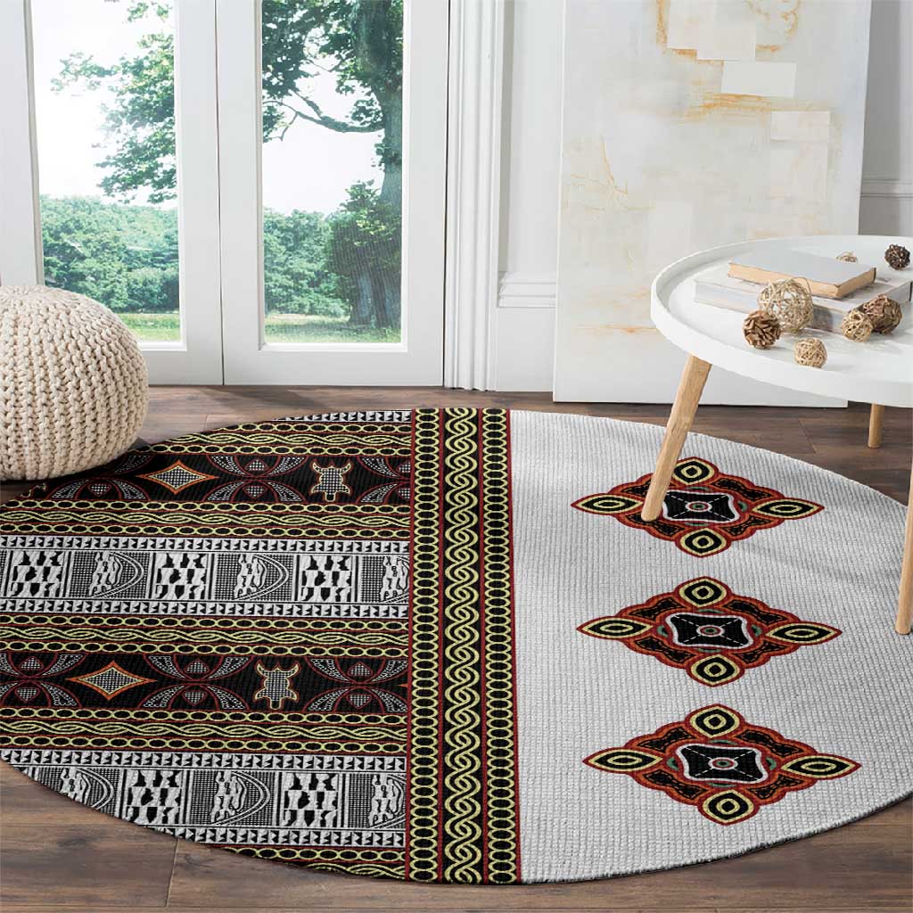 Cameroon Ndop Atoghu Inspired Round Carpet