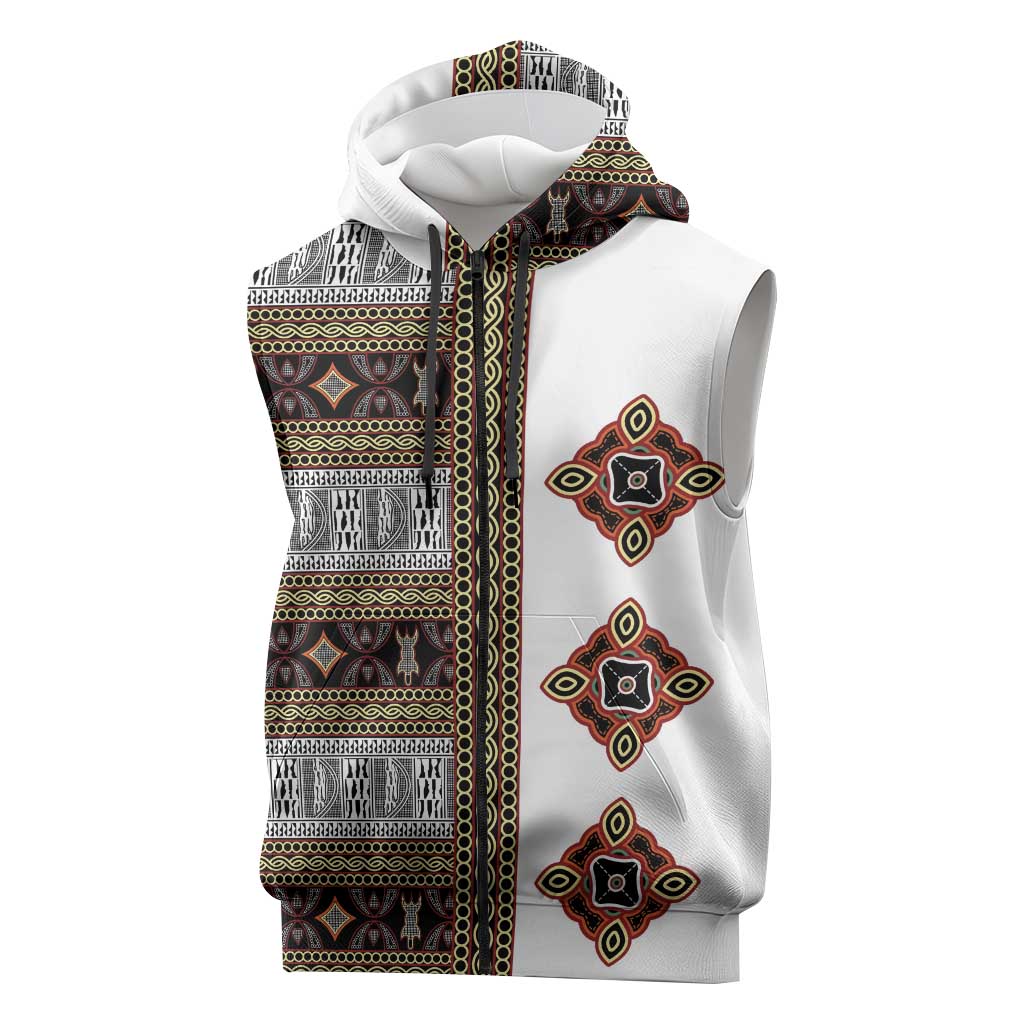 Cameroon Ndop Atoghu Inspired Sleeveless Zip Hoodie