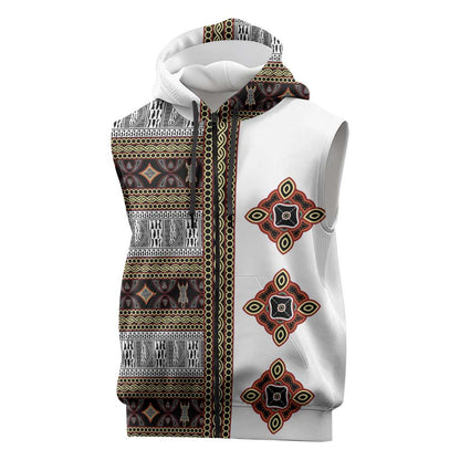 Cameroon Ndop Atoghu Inspired Sleeveless Zip Hoodie