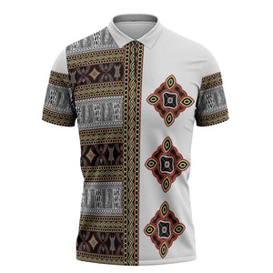 Cameroon Ndop Atoghu Inspired Zipper Polo Shirt