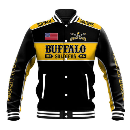 Personalised Buffalo Soldiers Baseball Jacket History of Heroes LT7