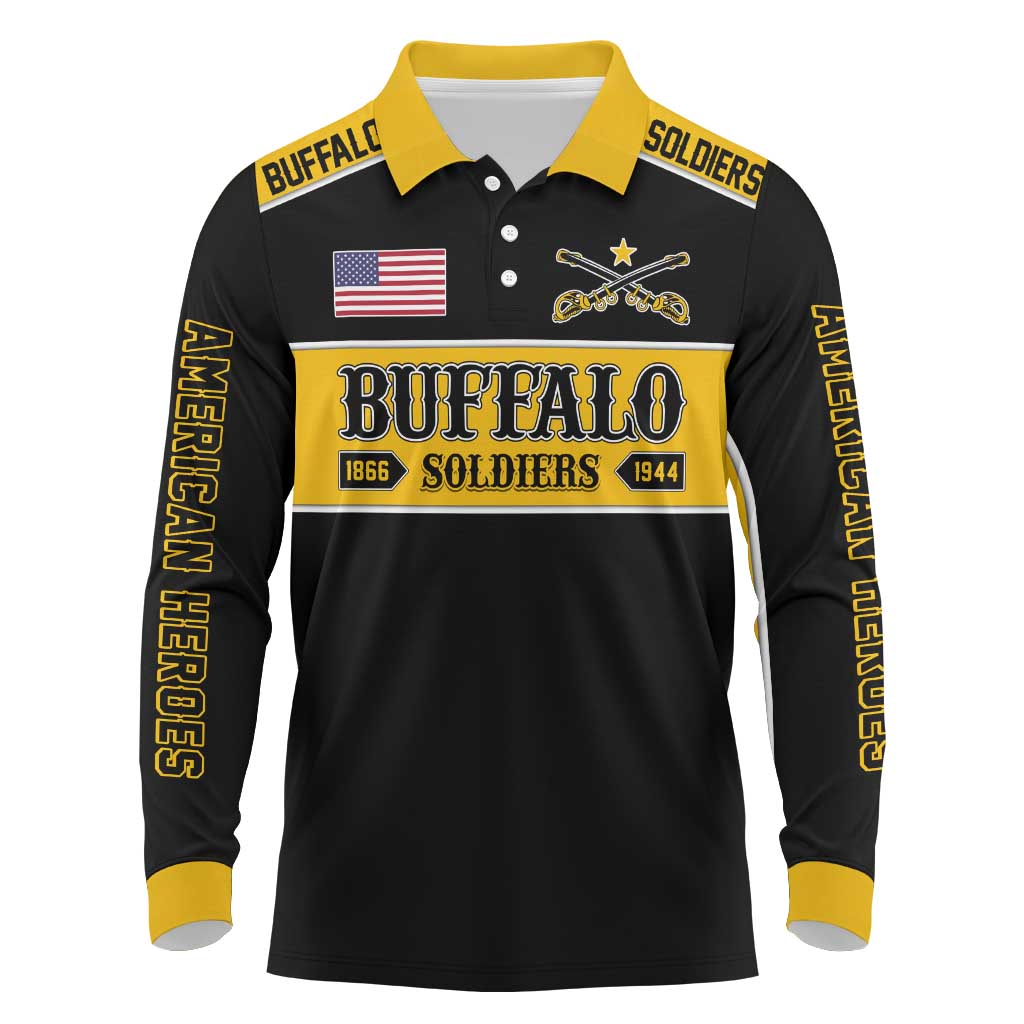 Personalised Buffalo Soldiers Long Sleeve Polo Shirt History of Heroes