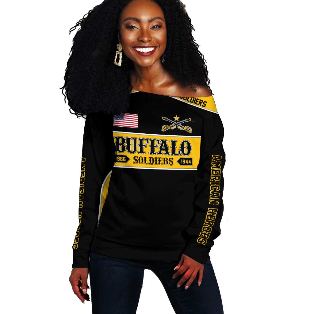 Personalised Buffalo Soldiers Off Shoulder Sweater History of Heroes