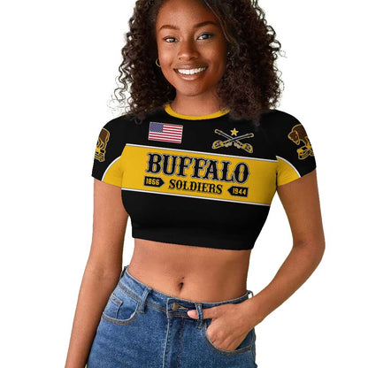 Personalised Buffalo Soldiers Raglan Cropped T shirt History of Heroes