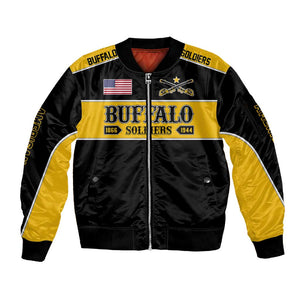 Personalised Buffalo Soldiers Sleeve Zip Bomber Jacket History of Heroes